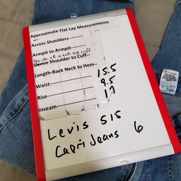 Levi's 515 Capri Jeans Womens 6 Blue Medium Wash Denim Stretch Flap Pockets - Picture 10 of 10